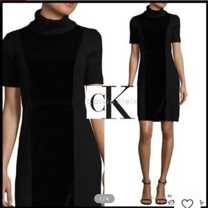 CALVIN KLEIN Sweater Velour Knit Dress
